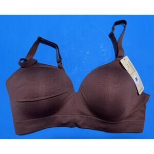 Truekind Supportive Comfort Wireless Shaping Bra Chocolate Brown Size M NEW